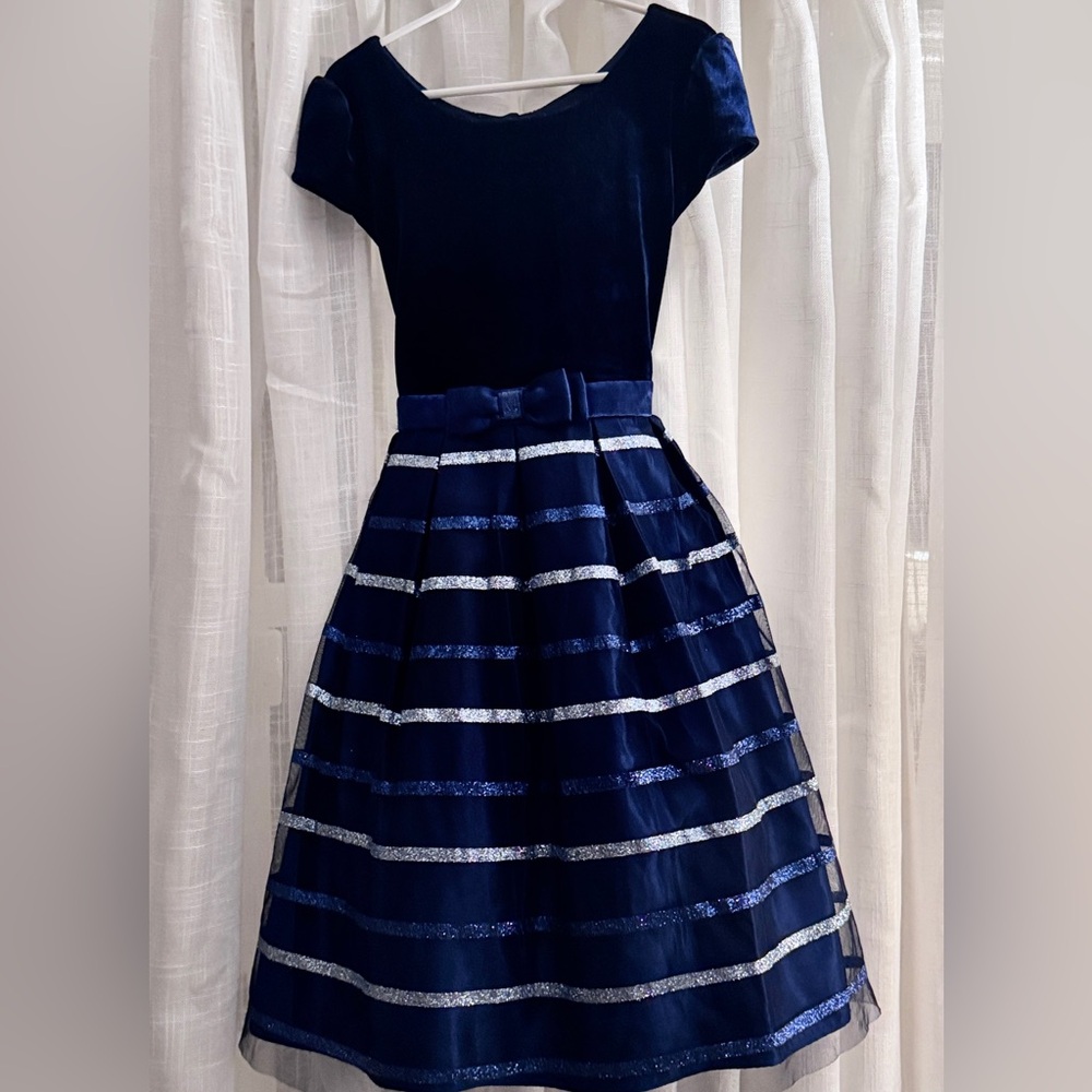 Jona Michelle Elegant Navy Blue Kids Dress